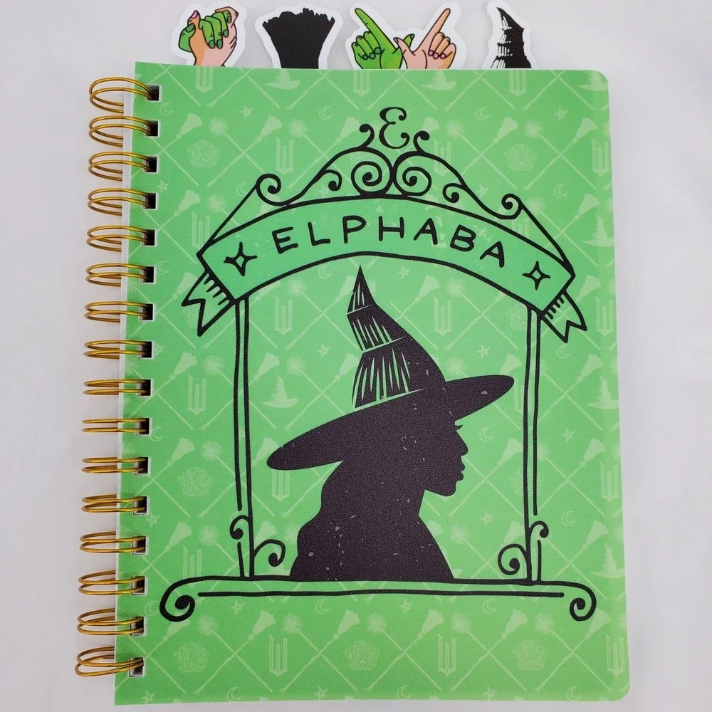 Wicked Journal Spiral Bound Green Elphaba Bookmark Sections 96 Pages 8